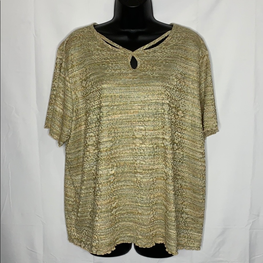 Alfred Dunner lettuce hem scoop neck top